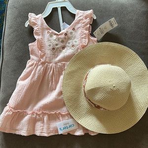 Baby Girl Carters Dress with Matching Hat!